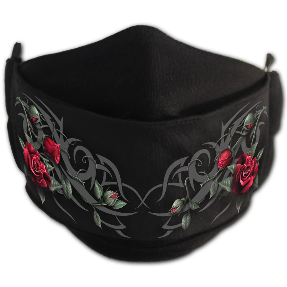 Spiral - TRIBAL ROSE Masker - Mondkapje - Zwart